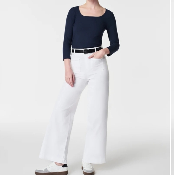 SPANX Stretch Rib Long-Sleeve Top Midnight Blue Size Small - Picture 2 of 15